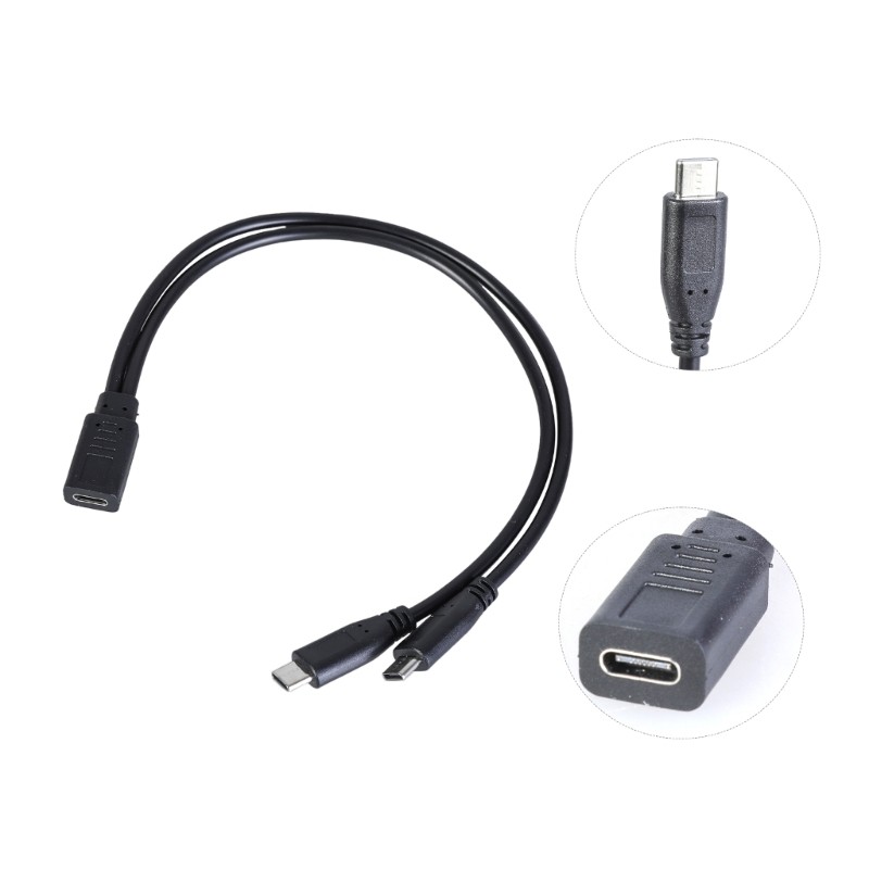 Cáp sạc IOR Double Type C Sạc hai thiết bị đồng thời với cổng loại C đơn cho điện thoại thông minh và máy tính bảng