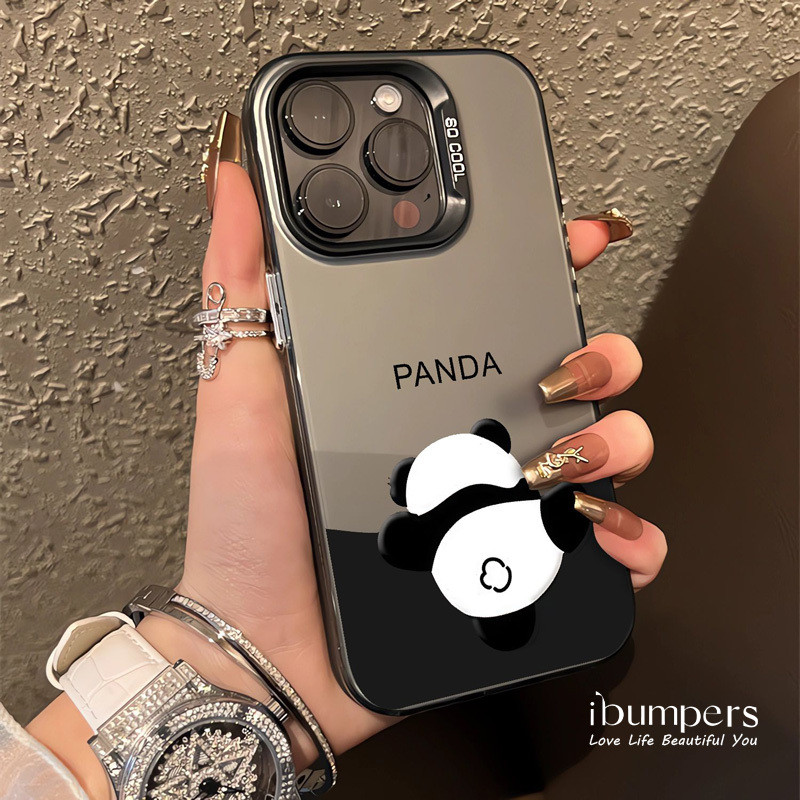 ibumpers Ốp Điện Thoại iPhone Họa Tiết Gấu Trúc Dễ Thương Quyến Rũ Cho IPhone 16 15 14 12 13 11 Pro Max Ốp Lưng IMD Cứng Và Nhẵn