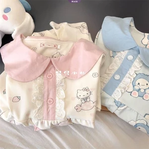 Bộ Đồ Ngủ Hello Kitty Dễ Thương Nữ Mùa Hè Mới Ins Nhật Bản Hoạt Hình Tay Ngắn Mặc Ở Nhà [BL]