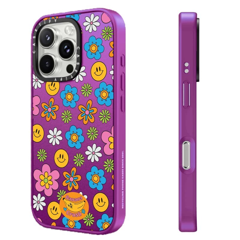 CASETiFY X Smile Case Matte Black Matte Purple Matte RosePink Clear Hard Case Impact Case cho Apple IPhone 13 14 15 16 Pro Max có hộp