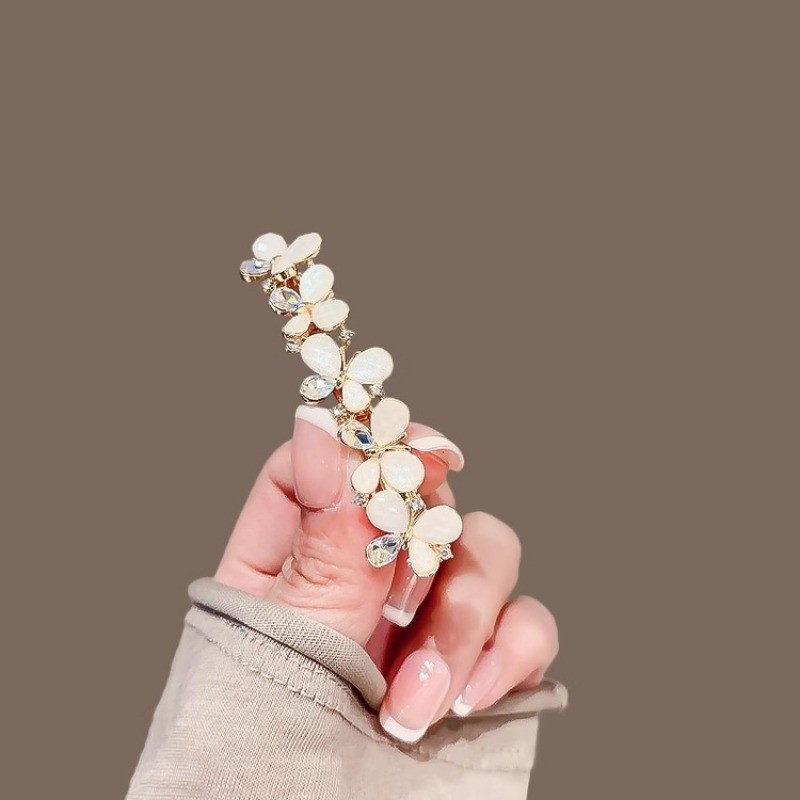 MAUROPOLI [Sẵn sàng] Kẹp lò xo hình bướm pha lê thủy tinh sang trọng nhẹ nhàng Kẹp tóc kim cương giả có giá trị cao cấp tinh tế Kẹp tóc sang trọng Kẹp bên