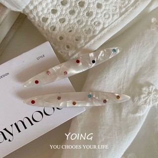 Yoing / Phiên Bản Hàn Quốc Niche Thiết Kế Nhiều Màu Sắc Chấm Kim Cương Acetate Kẹp Tóc Ngọt Mát Phù Hợp Với Mỏ Vịt Kẹp Phụ Kiện Tóc