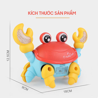 Đồ Chơi Con Cua Chạy Pin – Có Nhạc và Đèn Phát Sáng, Cua Bò Ngang Vui Nhộn Cho Bé