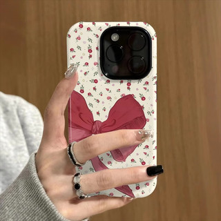 Ốp điện thoại 2 trong 1 Bow Rose tương thích với iPhone 15 Pro Max, Apple 16 14 Plus 11 / 12 / 13 Pro Max, vỏ bảo vệ chống sốc mới