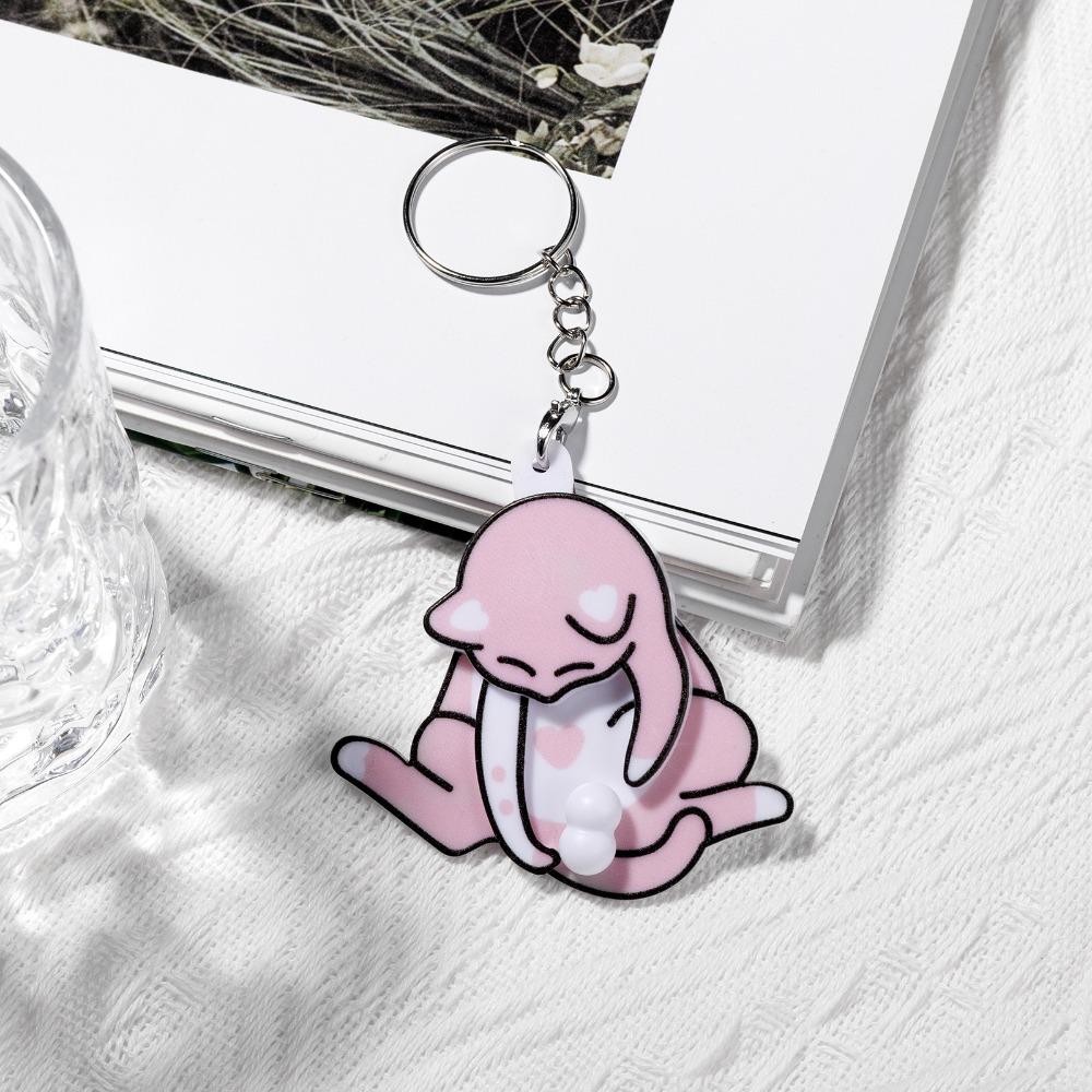 Mặt dây chuyền mèo vui nhộn dễ thương YICA, Móc khóa mèo trứng có thể xoay được, Túi phụ kiện Mặt dây chuyền túi