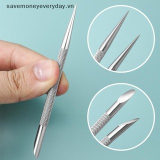 [savemoneyeveryday] 1 PC Dụng cụ đẩy biểu bì bằng thép không gỉ hai đầu Dụng cụ làm móng tay Dụng cụ làm móng tay cho nghệ thuật làm móng tay [vn]
