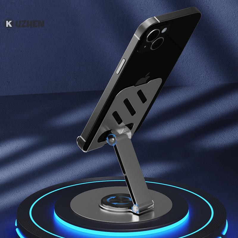 Kim loại KUZHEN 360° Xoay Điện Thoại Di Động Giá Đỡ Máy Tính Bảng Chống Trượt Có Thể Gập Lại Điều Chỉnh Di Động Lười Để Bàn Sống Điện Thoại Di Động Đứng Gắn HOT