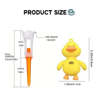 YONDR Duck Golf Tee, Áo thun cao su chơi gôn hoạt hình chống mất bằng nhựa, Gói tập chơi gôn bền 83mm Cải thiện độ chính xác Golf Hình dạng mới lạ Tee ngoài trời