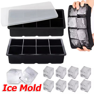 4 / 6 / 8 / 15 / 37Grids Khay Đá Lớn / Khuôn Làm Đá Silicon Cấp Thực Phẩm / Khuôn Làm Đá Whisky Có Thể Tái Sử Dụng