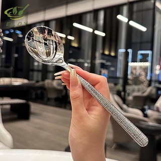 [ELOY] Thìa inox cán dài chống gỉ sáng bóng, muỗng inox ăn súp đầu tròn thiết kế sang trọng hiện đại VN