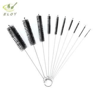 [ELOY] Bộ cọ làm sạch ống hút tóc mềm bằng không gỉ Bộ lông Nylon Ống hút chai VN