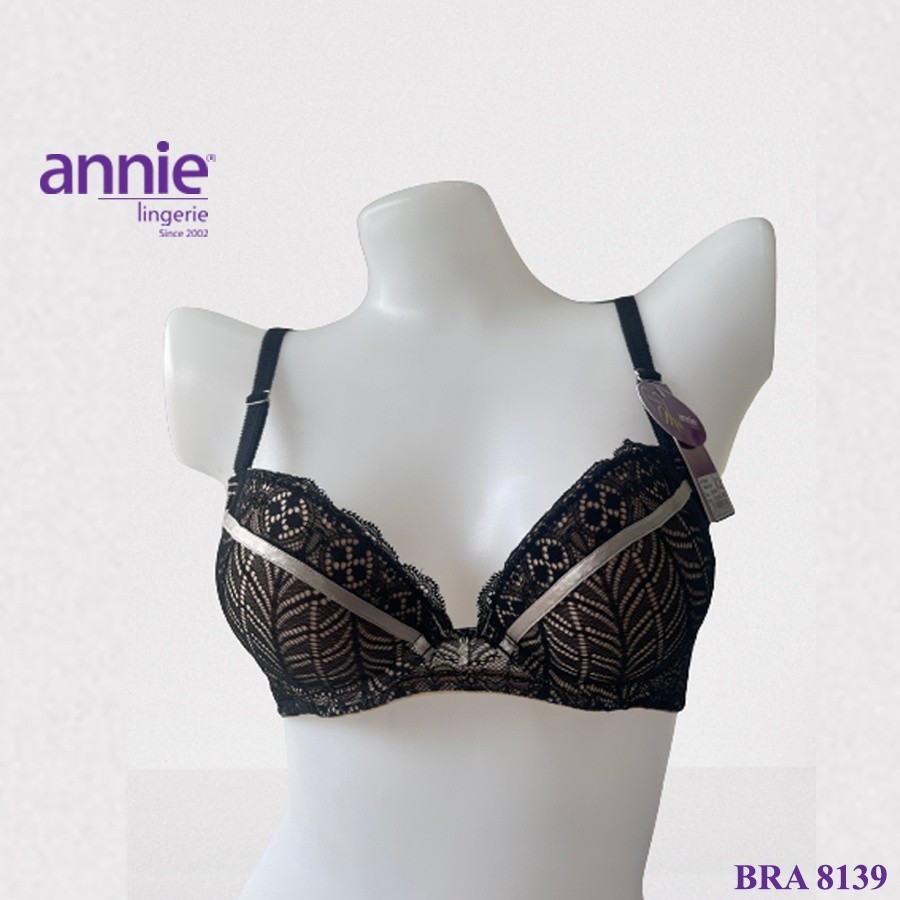Áo ngực nữ annie lingerie BRA 8139 ren không gọng,nâng ngực,bản to tạo dáng ngực thấm hút,mút vừa