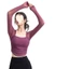 Gạc lưới phong cách mới với miếng đệm ngực Giả hai mảnh thể thao dài tay Top Yoga Wear Fitness