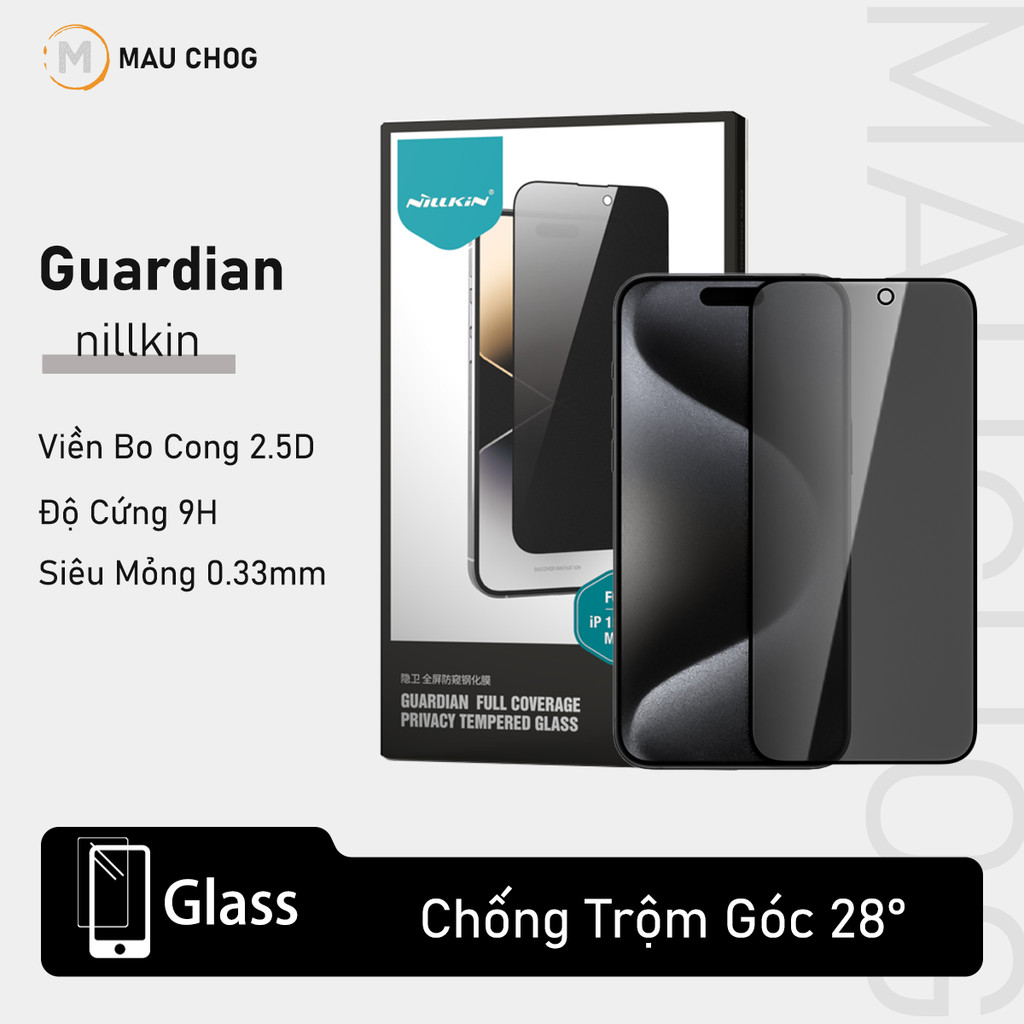 Kính Cường Lực Nillkin Chống Nhìn Trộm Siêu Mượt Cho Điện Thoại iPhone 17 Pro Max 16 15 14 13 12