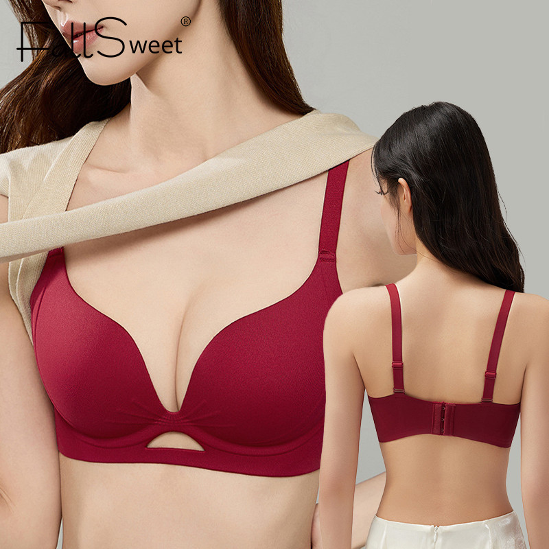 FallSweet 1/3 Cái Ngực Nhỏ Liền Mạch Push Up Bras Dây Miễn Phí Hỗ Trợ Mềm Mại Đồ Lót Chống Chảy xệ