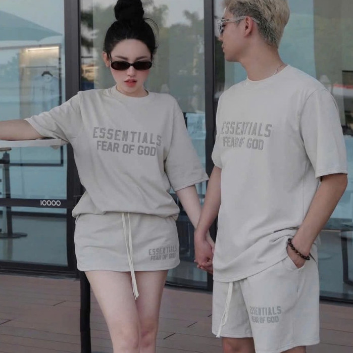 Set Đồ Đôi ESS KCloset Bộ Áo Váy Quần Chất Cotton Mềm Dày Dặn Dáng Rộng Nam Nữ NA893