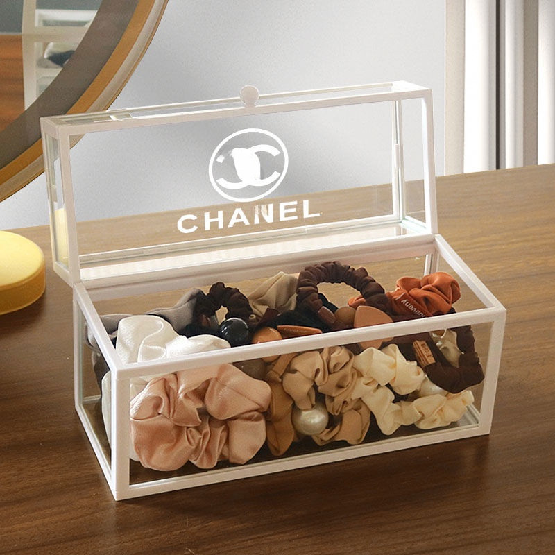 Hộp đựng phụ kiện tóc/kẹp tóc trong suốt để bàn, hộp đựng đồ trang sức, tủ quần áo