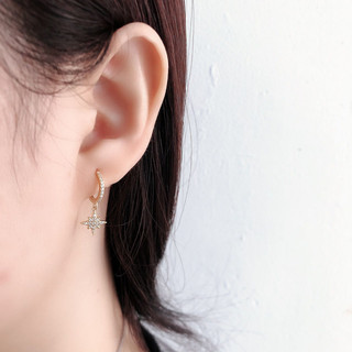 ✨Bông tai kim cương bất đối xứng hình ngôi sao bạc 925 Phiên bản Hàn Quốc Bông tai phù hợp với mọi trận đấu nhẹ nhàng Bông tai thiết kế Niche sang trọng 25.5.19