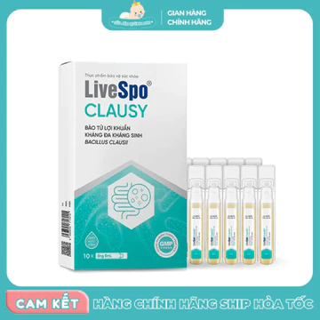 Men vi sinh LiveSpo Clausy giúp cân bằng hệ vi sinh đường ruột - hộp 10 ống x 5ml - SBQA