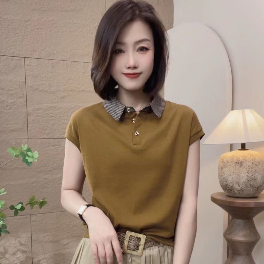 Áo thun nữ cổ tròn POLO mới mùa hè