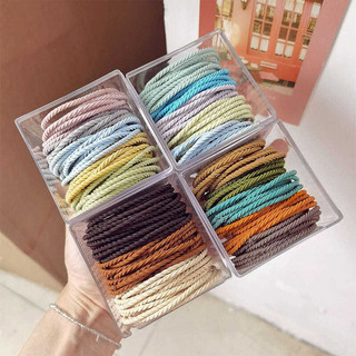 Trà Sữa Màu Series Đóng Hộp Cao Su Màu Đàn Hồi Cao Cấp Dây Buộc Tóc Nữ Bền Không Làm Tổn Thương Dây Buộc Tóc Đơn Giản Đầu 5.21 3R92