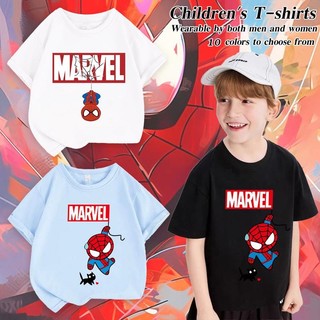 2025 Hoạt Hình Người Nhện Mềm Unisex Trẻ Em Áo Thun Bé Trai Và Bé Gái Top Tee