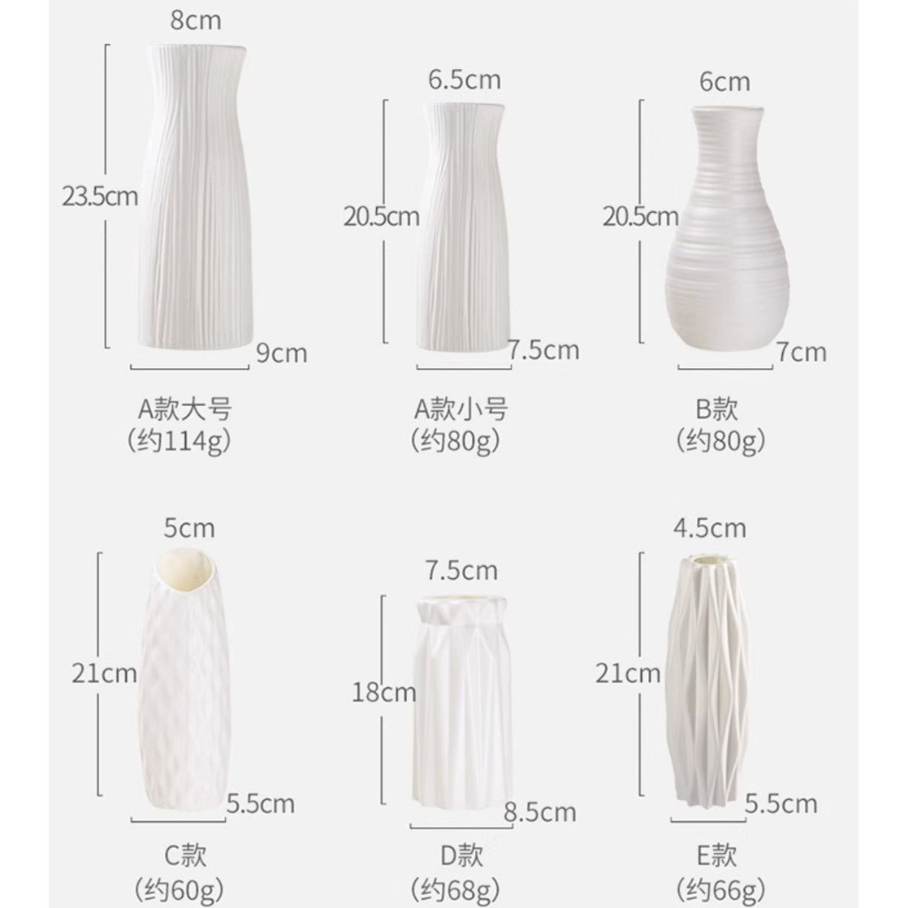Bình hoa nhựa giả gốm décor, lọ hoa nhựa phong cách Bắc Âu