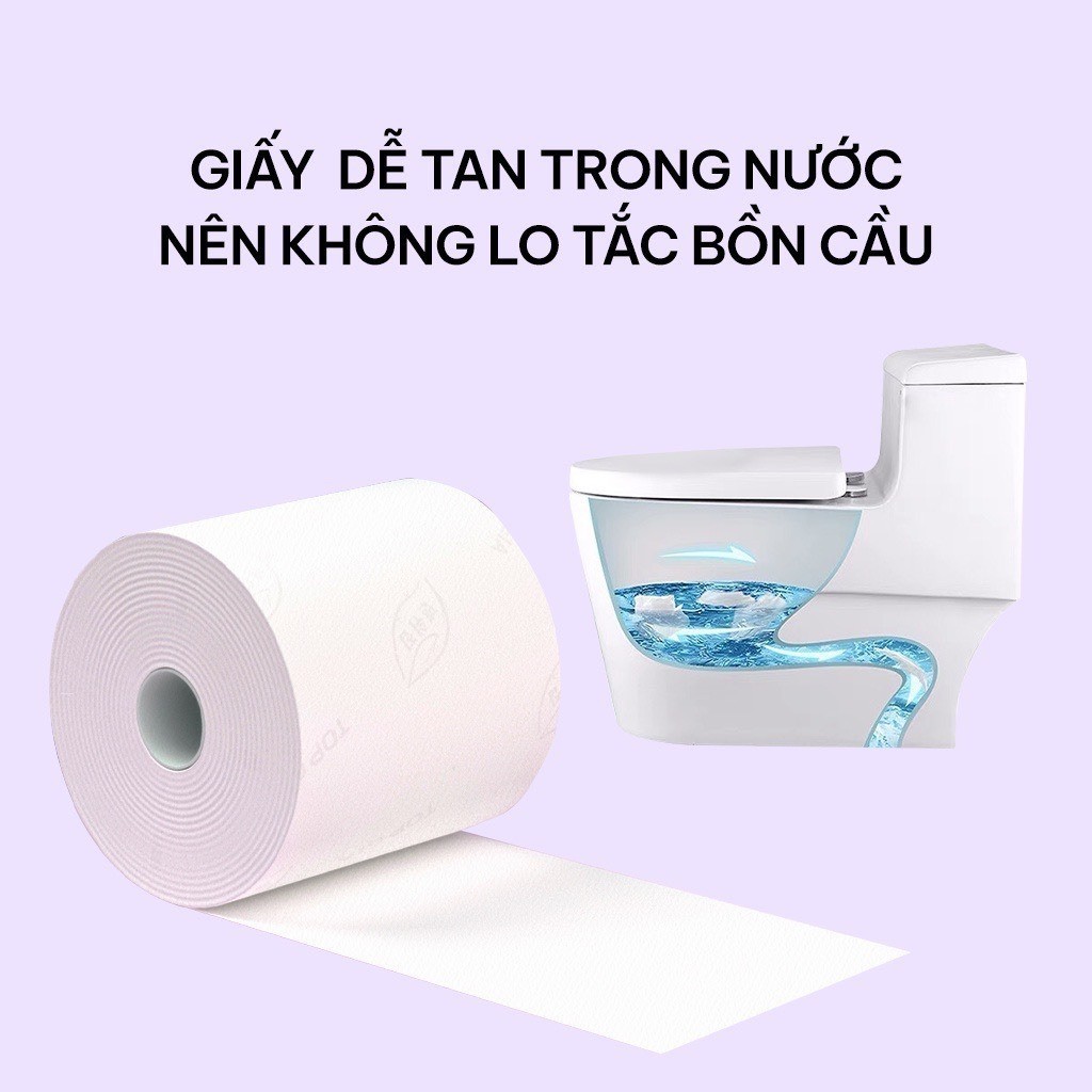 Giấy vệ sinh có lõi cuộn bịch 6 gói Top Gia, khăn giấy lau 3 lớp siêu dai và không bị mủn - SHOP RẺ HN