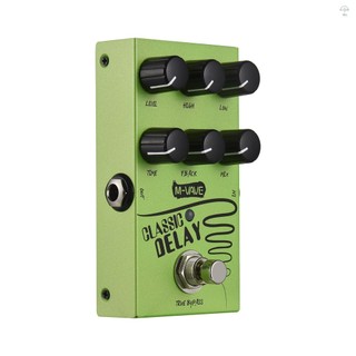 Hilivn) Bàn đạp hiệu ứng trễ đàn Guitar M-VAVE CẤP / CAO / THẤP / THỜI GIAN / F.BACK / MIX Bàn đạp hiệu ứng âm trầm đàn Guitar 2 băng tần EQ và tăng âm lượng với True Bypass DC 9V 6.35mm Giao diện đầu vào / đầu ra Elec