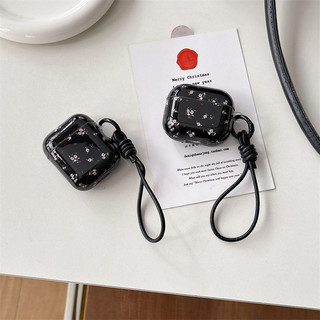 Mảnh hoa nhỏ màu đen cho AirPods 1 / 2 3 Pro Pro2 Pro3 Airpod4