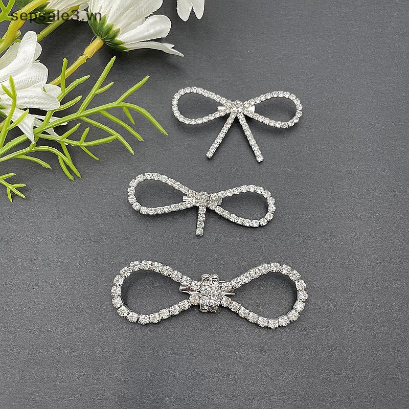 # VN # Thời Trang Sáng Bóng Kim Cương Giả Nơ Khóa Ngọc Trai sel Pin Khóa DIY May Túi Giày Đính Phụ Kiện Cưới Quà Tặng.