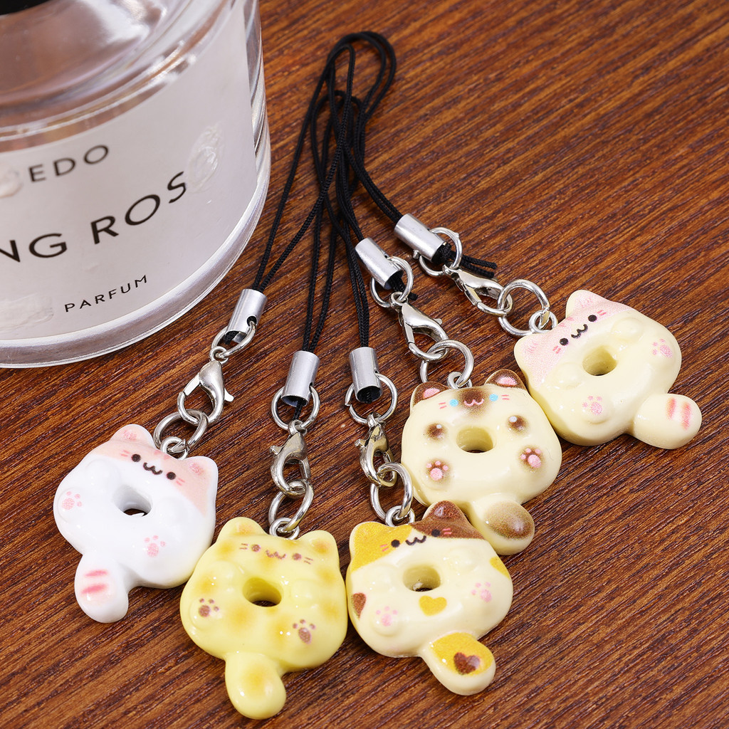Dây buộc điện thoại hình mèo hoạt hình Mini – Dây đeo móc khóa Kawaii cho túi xách, chìa khóa & di động, Phụ kiện DIY chống thất lạc Y2K dễ thương