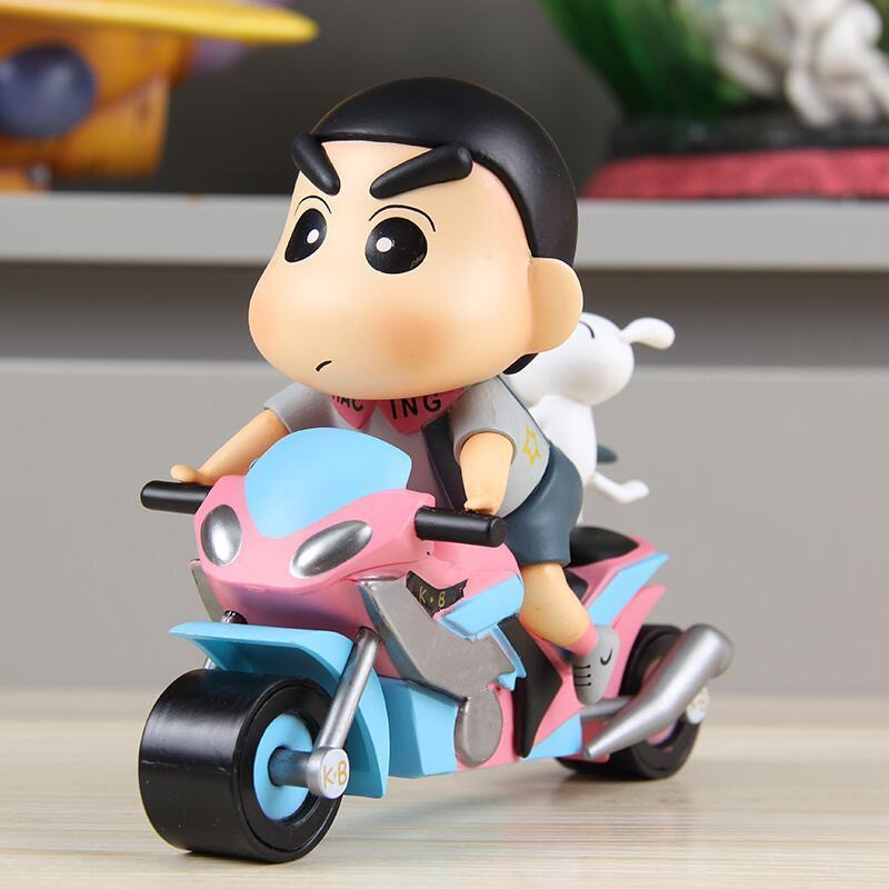 Crayon Shin-Chan Gk Đầu Máy10Cm Mẫu Nohara Shinnosuke Đua Xe Máy Đồ Trang Trí Búp Bê Phòng Trang Trí Bàn Làm Việc Đồ Chơi Người Lớn