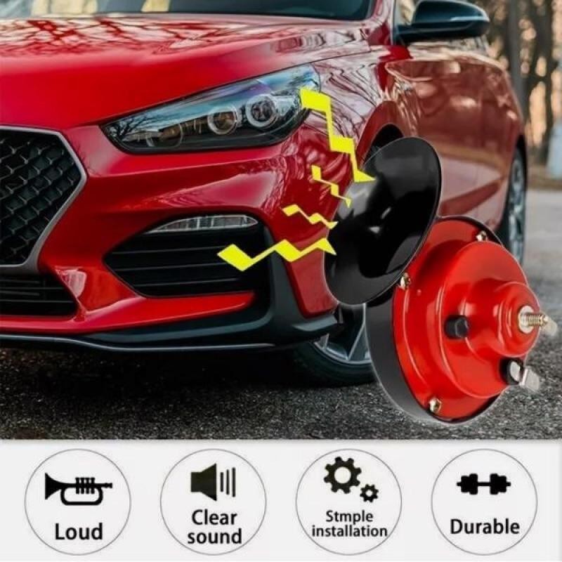 Còi tàu siêu to 300DB 12V chống nước cho xe tải xe máy thuyền đỏ