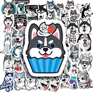 Bộ Hình Dán - 50 Nhãn Dán Hình Chó Husky - Chống Thấm Nước