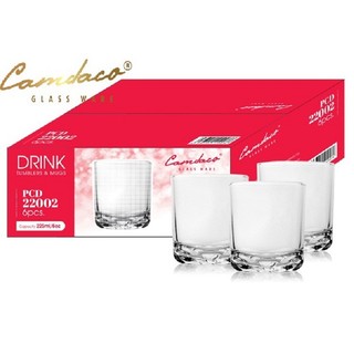 Bộ 6 Ly Thủy Tinh Bầu Lùn Góc Uống Trà Đá 225ml –  PCD22002 Cẩm Đạt