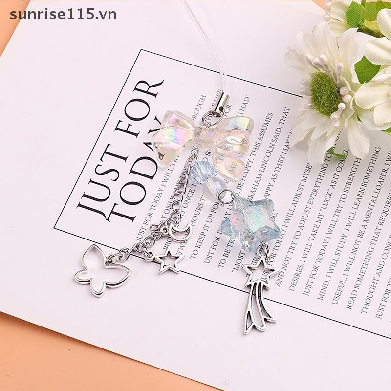Ssvn Sweet Bowknot Dây Điện Thoại Ngôi Sao Hạt Mặt Dây Chuyền Charm Hợp Kim Hộp Tai Nghe Dây Đeo Túi Trang Trí.