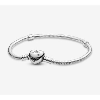 Hàng Spot 925 sterling bạc trái tim vòng tay tròn rắn đa kích thước