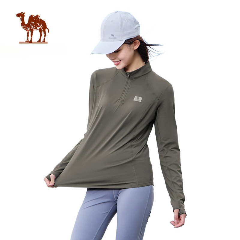 Ảnh Áo thun dài tay CAMEL CROWN Yoga Áo nỉ nam nữ ấm áp Slim Fit thể thao hàng đầu 1