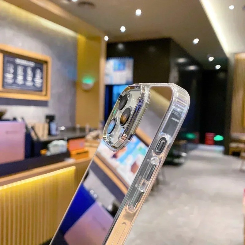 Iphone16 16Pro 16ProMax 16Plus 15Pro Gương Trang Điểm Cứng Acrylic TPU Ốp lưng iPhone 16 15 14 13 12 11 Pro Max Plus Chống Trầy Xước Ốp lưng Chống Sốc Ốp Lưng Bảo Vệ Ốp Lưng
