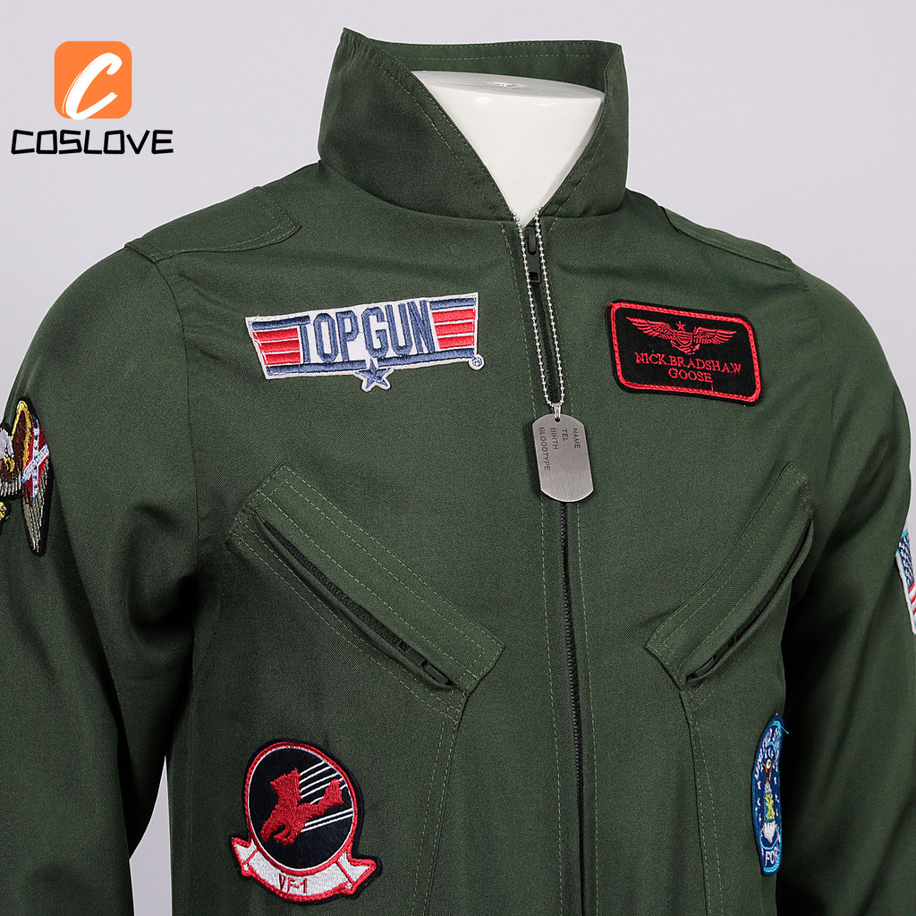 Phim Cổ Điển TOP GUN Phi Công Cosplay Quần Áo Trọn Bộ Trang Phục Phù Hợp Với Người Trang Phục Dài Tay Áo liền quần Cosplay Phục Hồi Hoàn Hảo