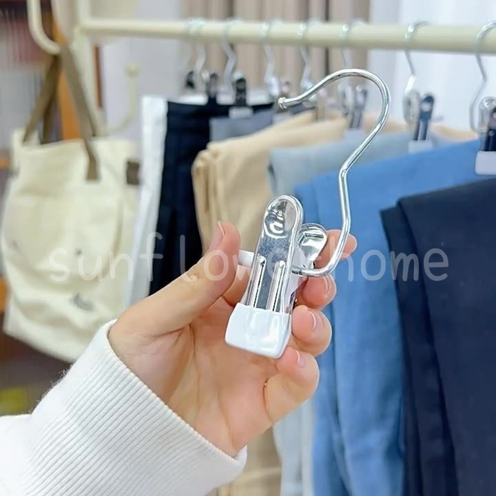 6 Chiếc Thép Không Gỉ Bảo Quản Kẹp Quần Áo Tất Sấy Kẹp Móc Chống Gió Kẹp