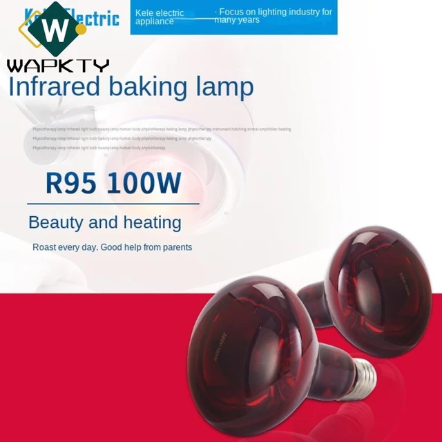 1 Bóng đèn trị liệu sưởi hồng ngoại, Bóng đèn vật lý trị liệu IR R95 / R80, Mặt sau 2023 100W Đèn vật lý trị liệu có thể điều chỉnh Chăm sóc cơ thể