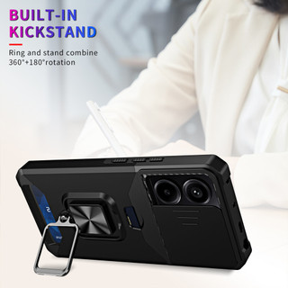 Dành Cho Redmi Note 13 Pro 5G Ốp Lưng Có Trượt Camera Bao Đựng Thẻ Vòng Chân Đế Chịu Lực Bảo Vệ Mỏng Bao Da