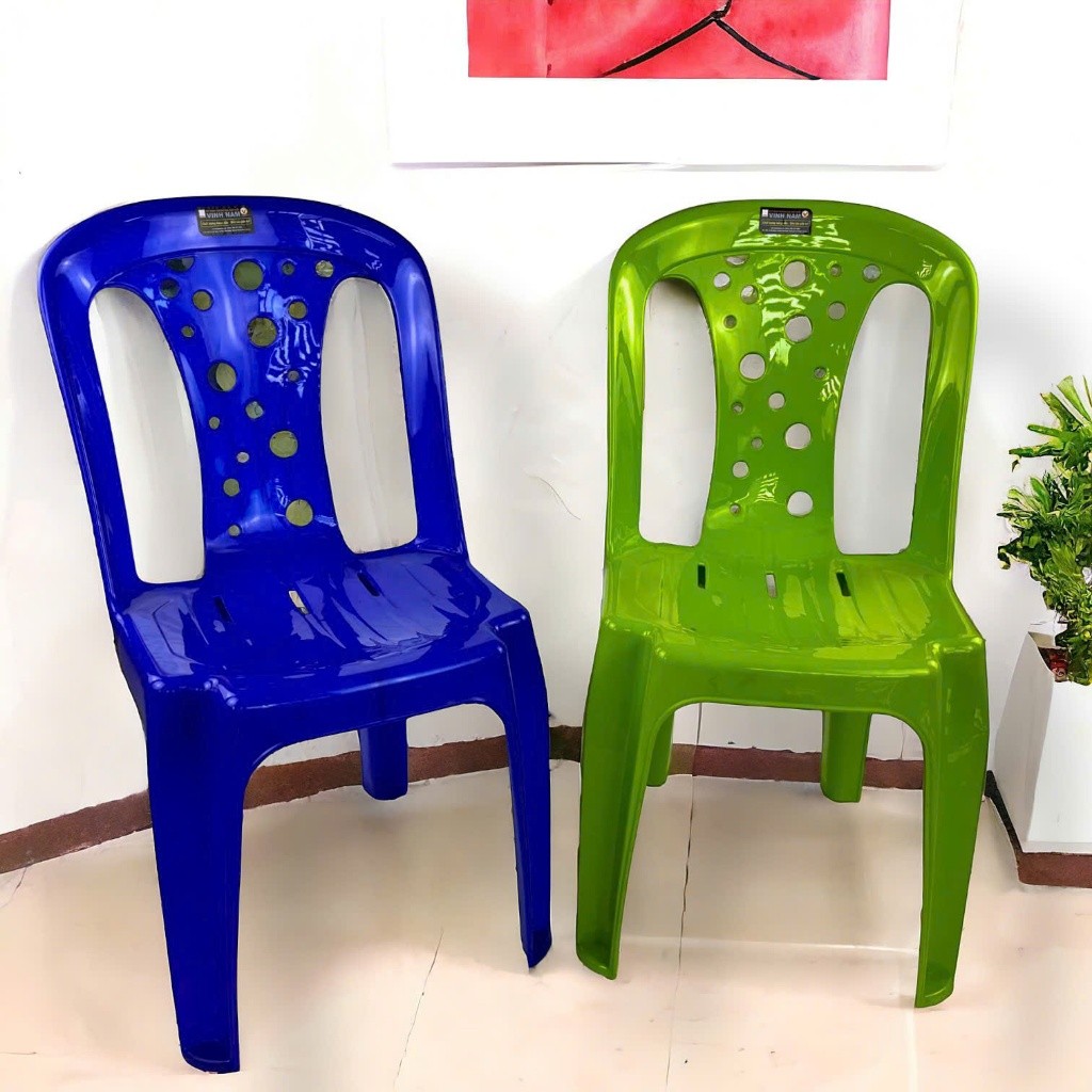 Ghế Dựa Cao Vinh Nam Plastic Size Lớn Và Nhỏ Ghế Nhựa Cao Cứng Cáp Lưng Có Lỗ Thoáng Khí Mã 011 013