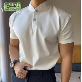 Áo thun nam ngắn tay Ruoshuai có ve áo cao cấp Áo thun ngắn tay thông thường