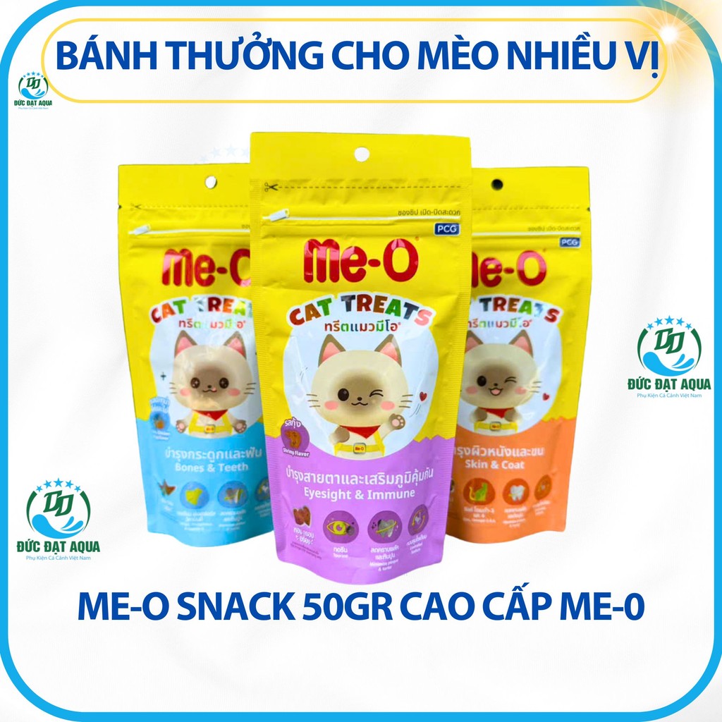 Bánh Thưởng Cho Mèo Nhiều Vị - Me-O Snack 50gr Hương vị thơm ngon & giòn tan.- Cải thiện thị giác