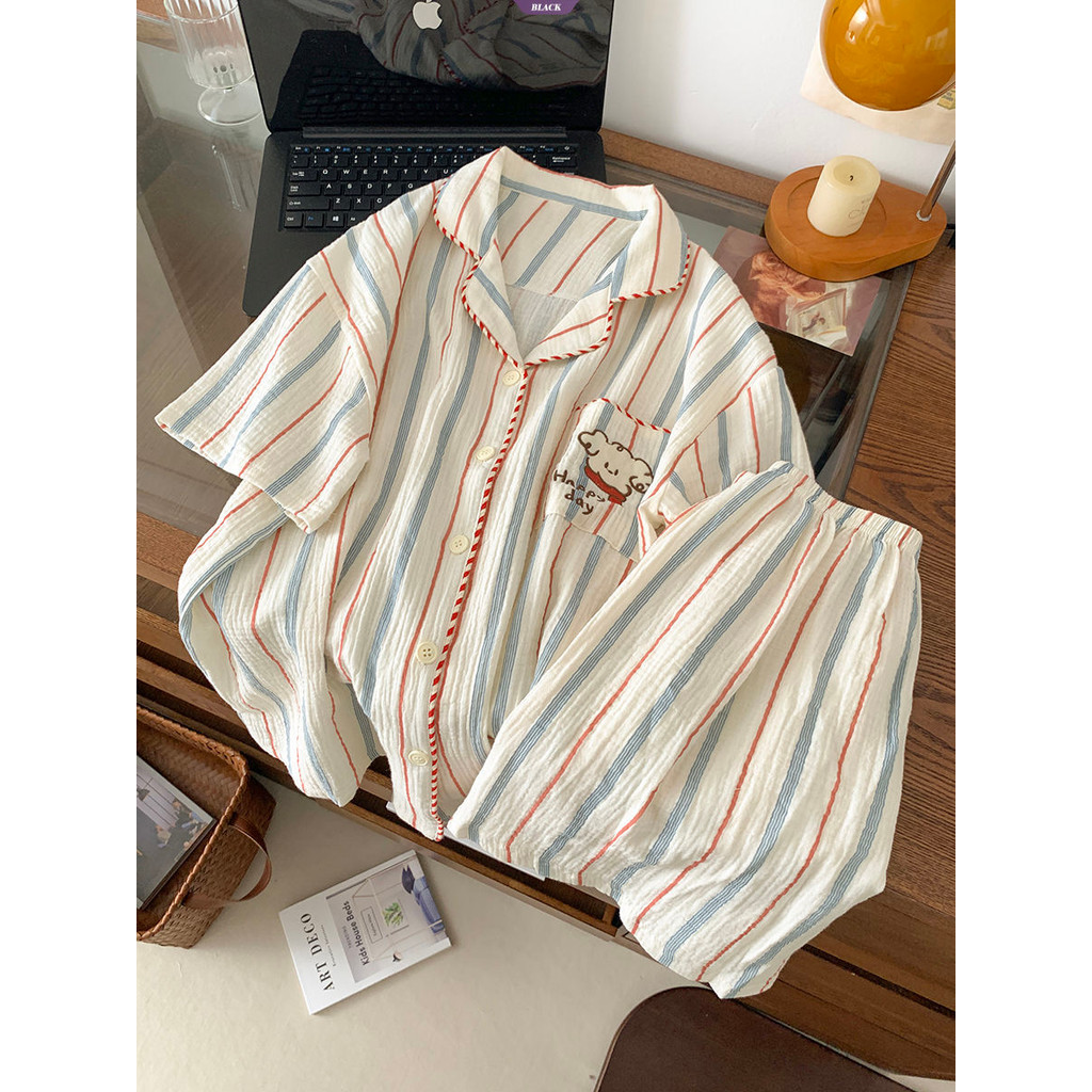 Bộ Đồ Ngủ Chó Xoăn Nữ Ins Phong Cách Mùa Hè Mới Dễ Thương Ngọt Ngào Quần Short Tay Ngắn Giá Trị Cao Bộ Quần Áo Gia Đình [BL]