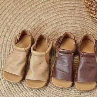 Dép sandal phẳng hở mũi cho phụ nữ với dây đeo thoải mái