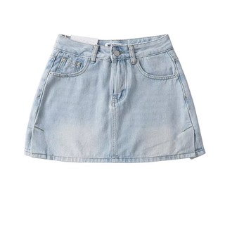 chân váy Zara made in Morocco jean cotton dày mềm không co dãn kiểu dáng mini mài cá tính